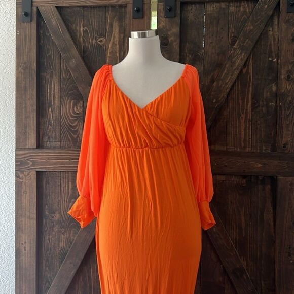 Off Shoulder Maternity Dress Elegant Fit V Neck Chiffon Long Gown Photography - Picture 6 of 12